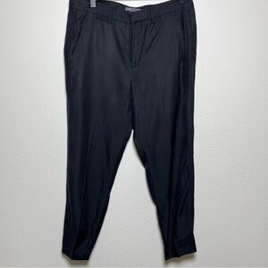 Vince Women Trouser Crop Pants 2 Ash Black Bemberg Cotton Office Casual‎ Jogger